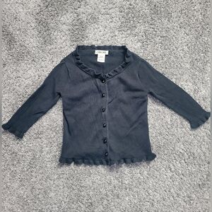 OshKosh B'gosh Black Kids Button Down Sweater Shirt Xsm 4/5 Black